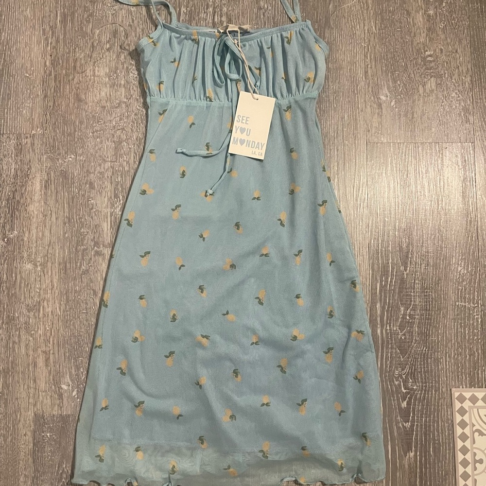 See You Monday Light Blue Floral Dress